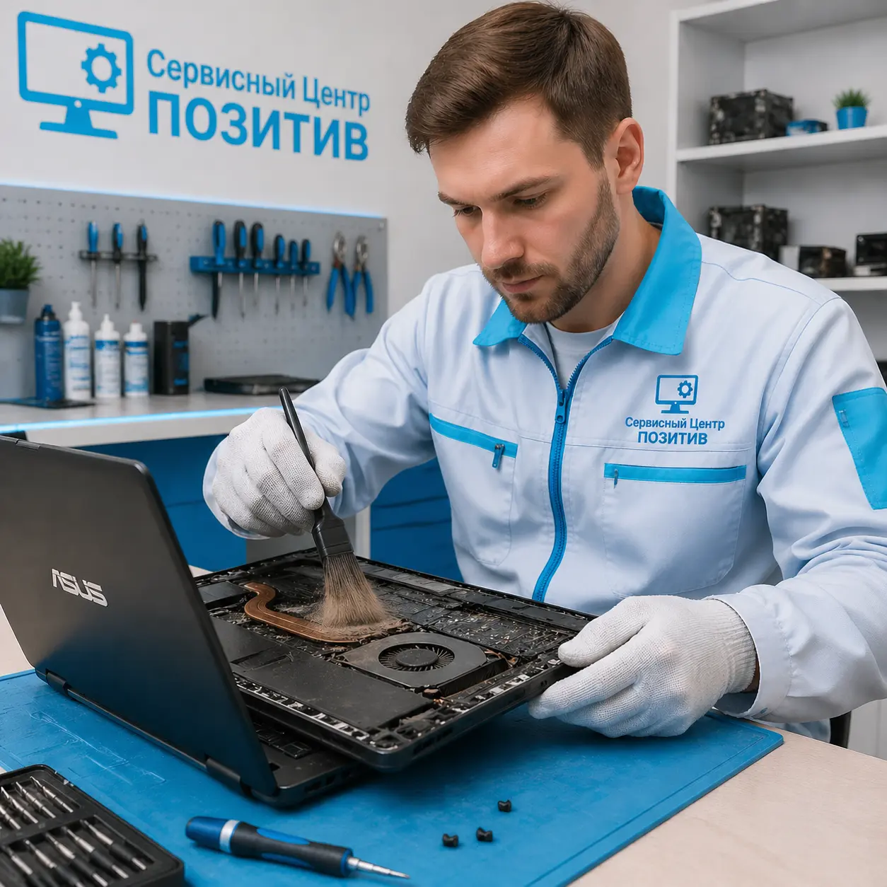 Чистка ноутбука Asus от пыли в Хотьково | Замена термопасты