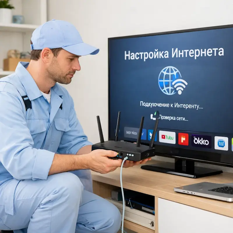 Настройка интернета на телевизоре в Хотьково