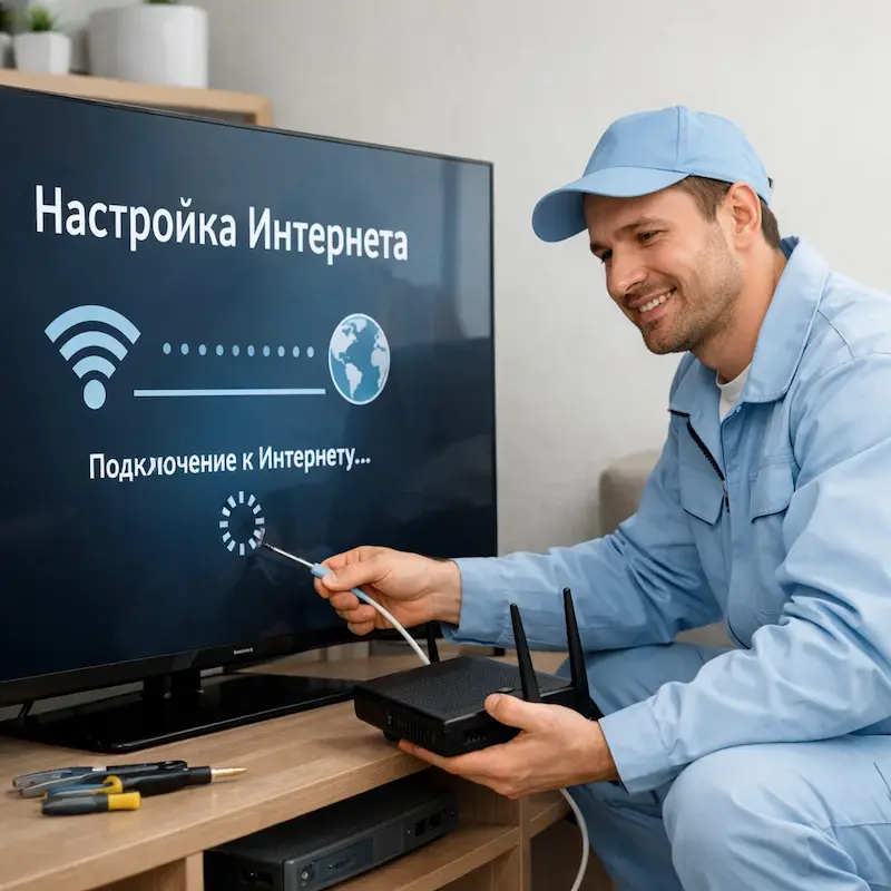 Настройка интернета на ТВ в Хотьково