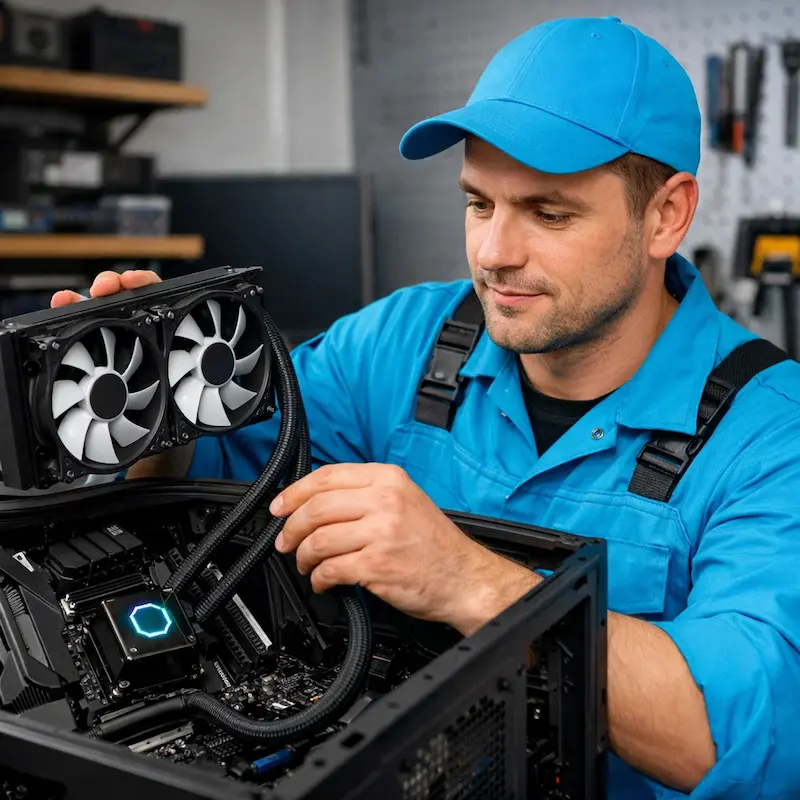 Установка водяного охлаждения на компьютер в Хотьково