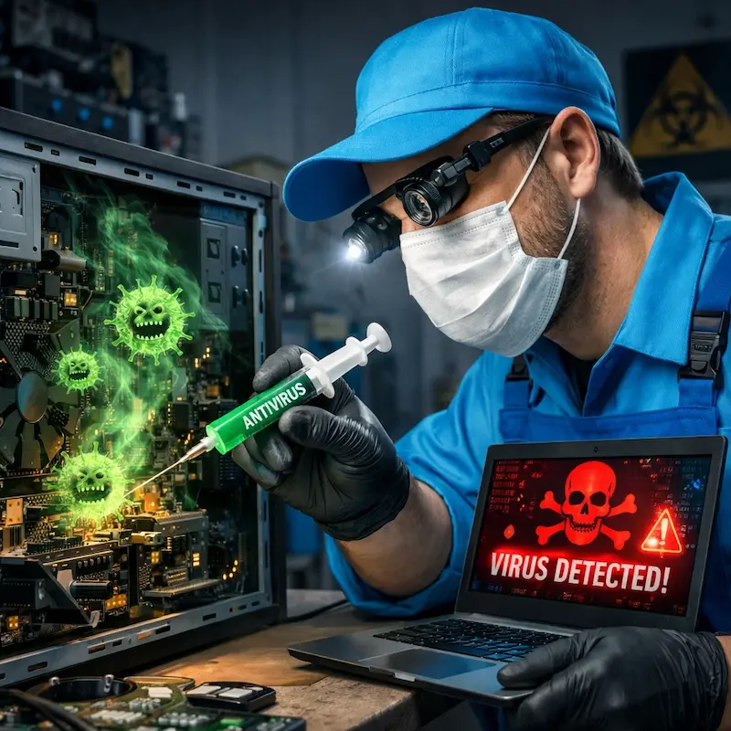 Лечение компьютера от вирусов в Хотьково на дому